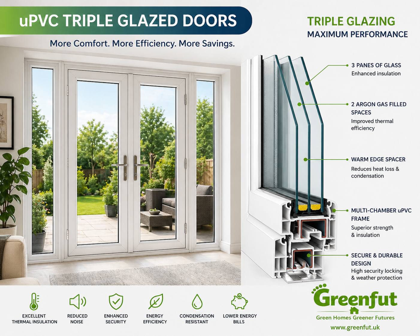 uPVC Triple Glazed Doors